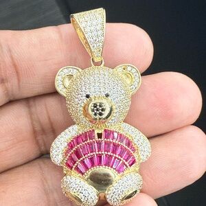 10kt Real gold teddy bear pendant
